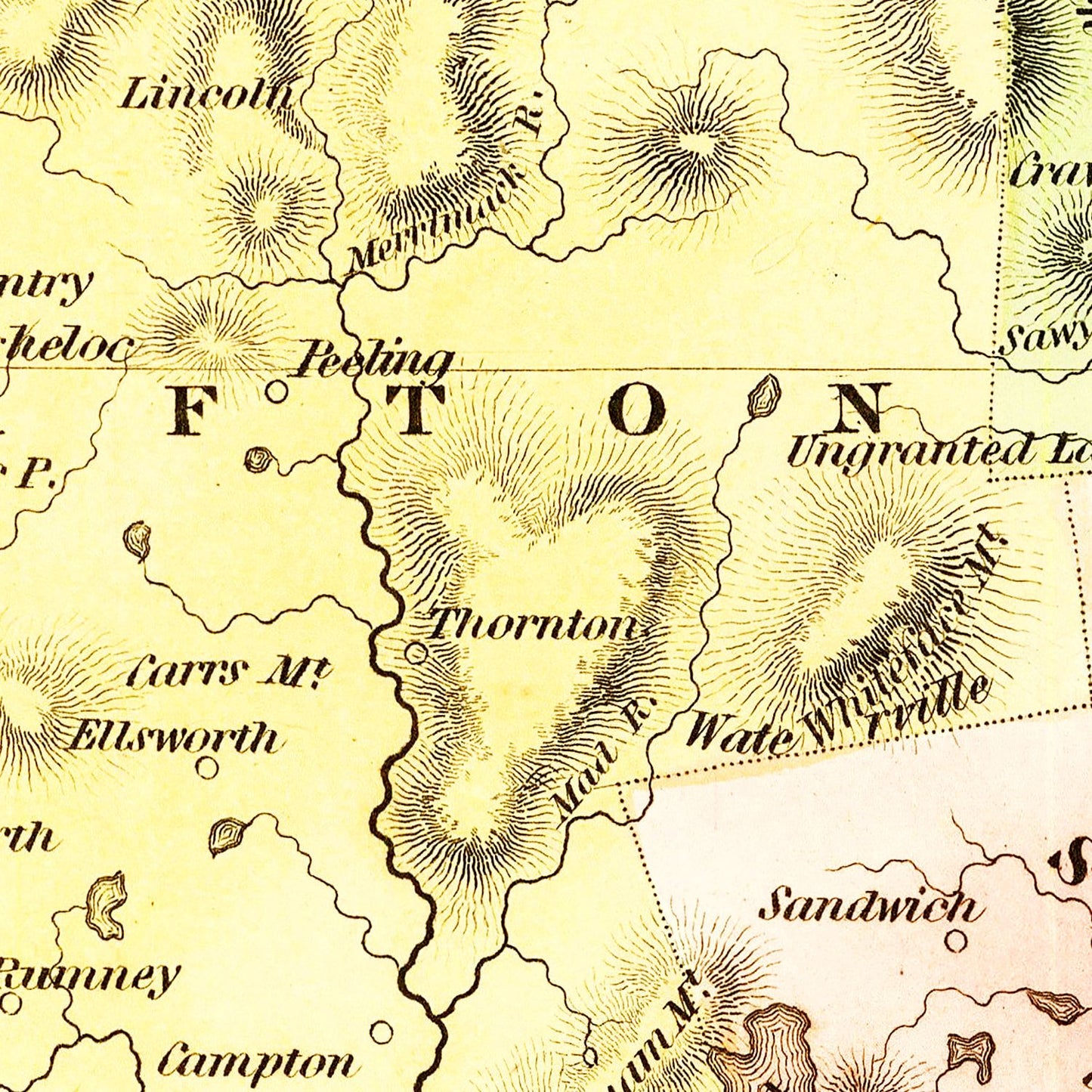 Vintage Map of New Hampshire, 1838 II