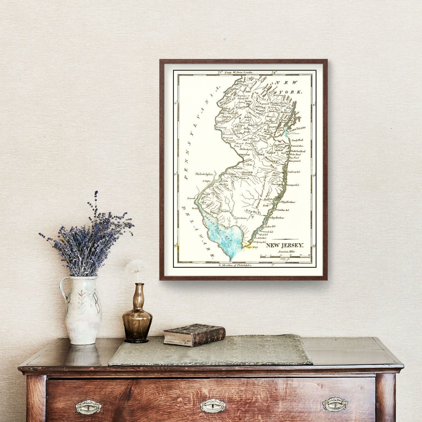 Vintage Map of New Jersey, 1814