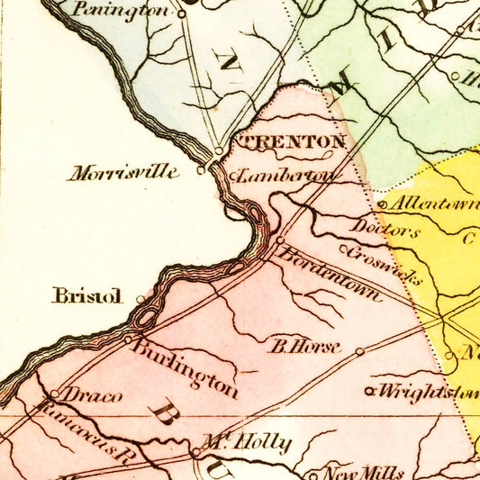 Vintage Map of New Jersey, 1823