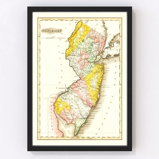 Vintage map of New Jersey, 1823