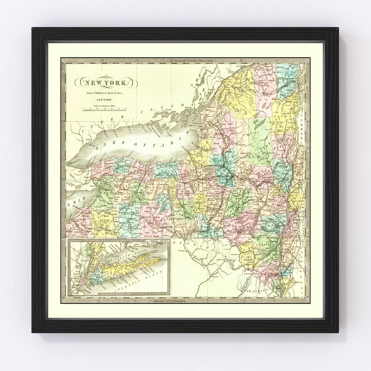 Vintage map of New York, 1836