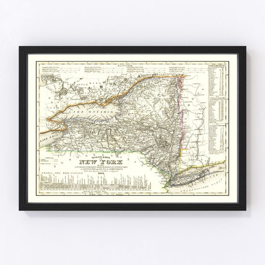Vintage map of New York, 1844