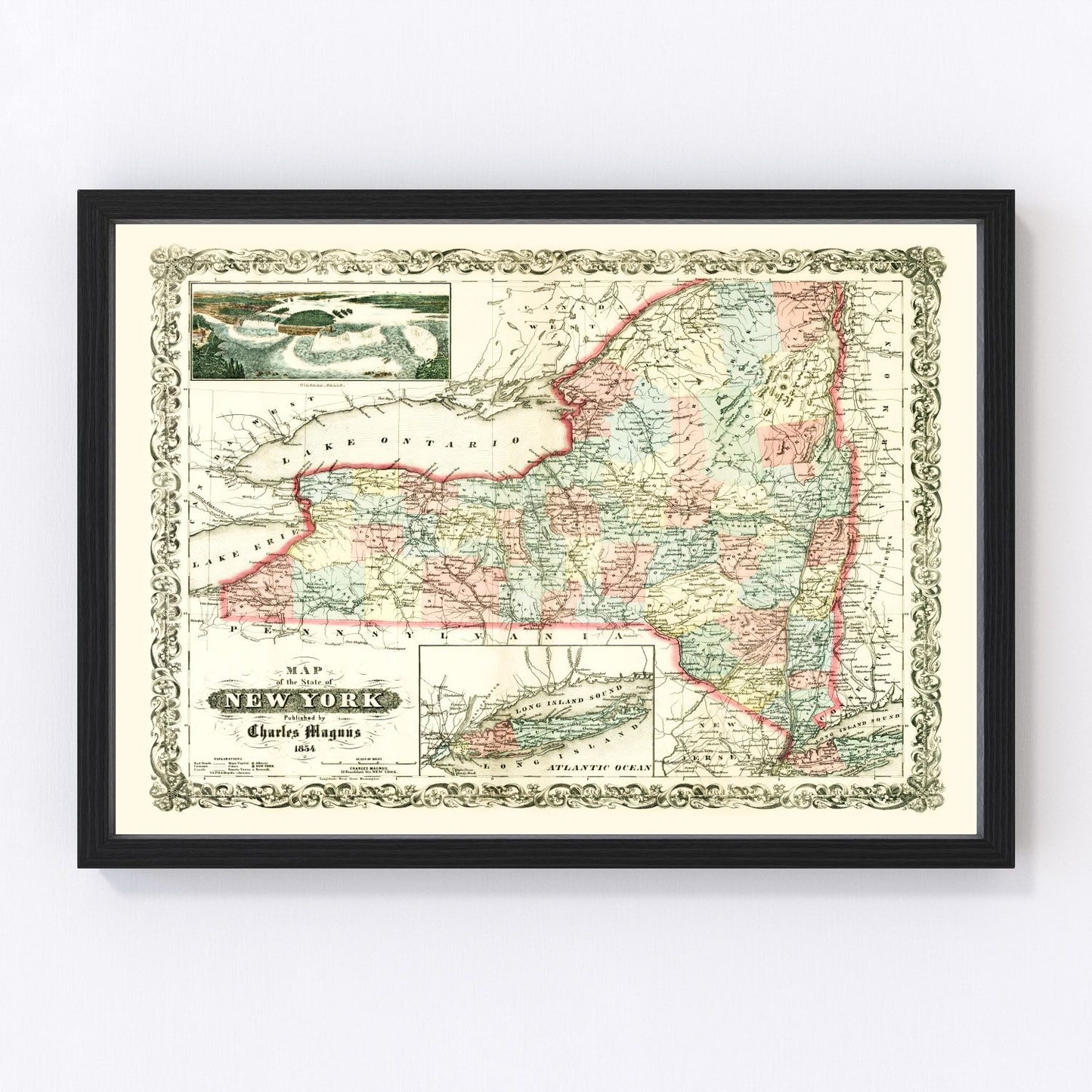 Vintage map of New York, 1854