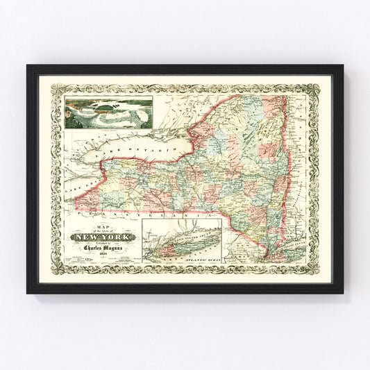 Vintage map of New York, 1854
