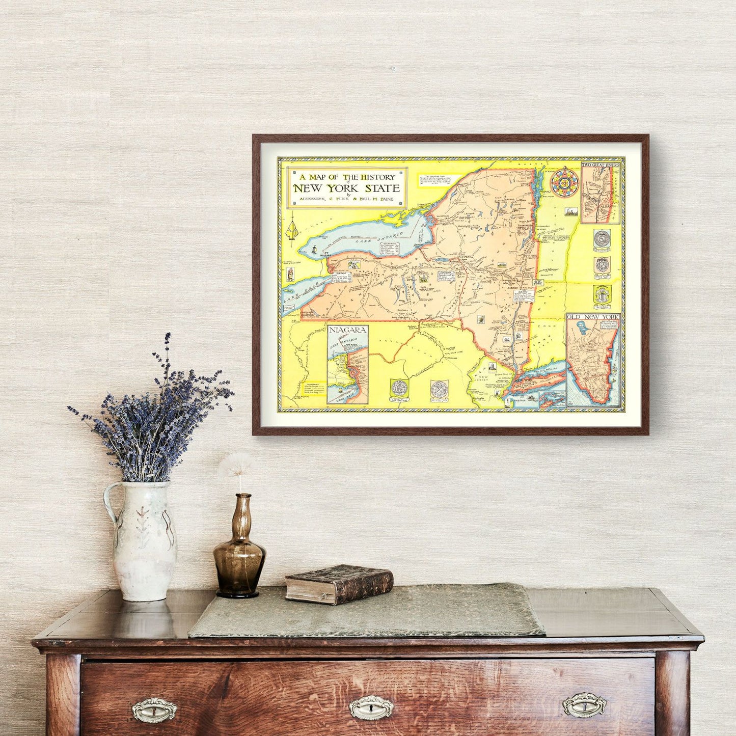 Vintage Map of the History of New York, 1928