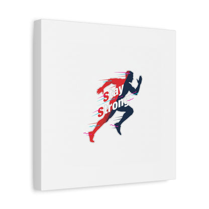 Stay Strong Runner Gym Canvas Wall Art