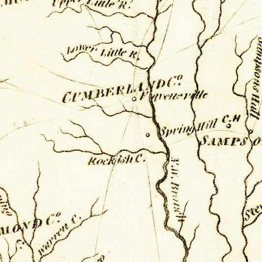 Vintage Map of North Carolina, 1800