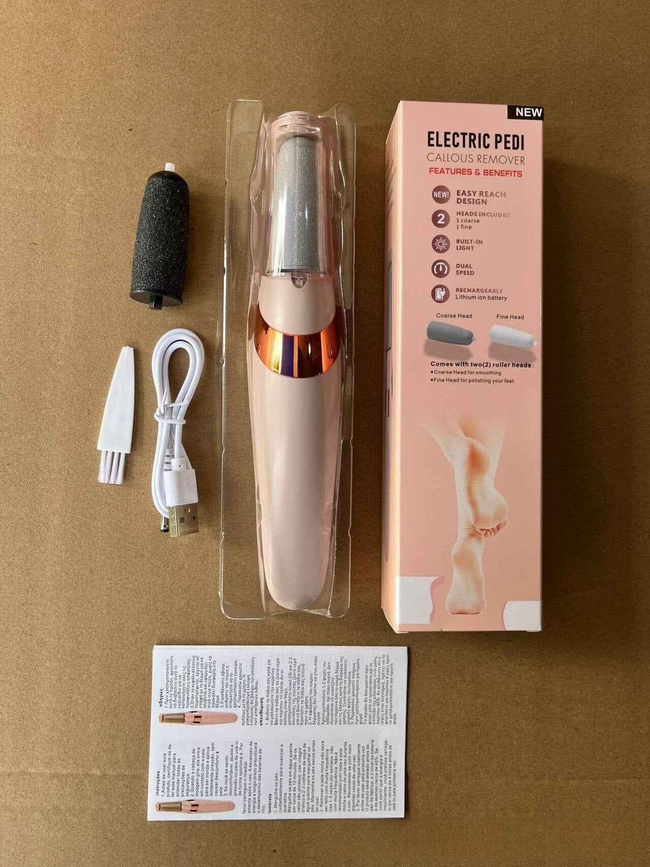 USB pink foot callus remover for men and women