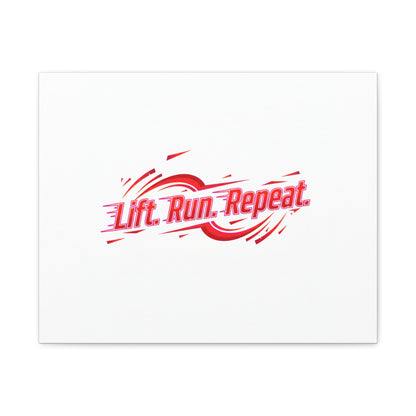 Lift Run Repeat Gym Motivation Canvas Wall Art