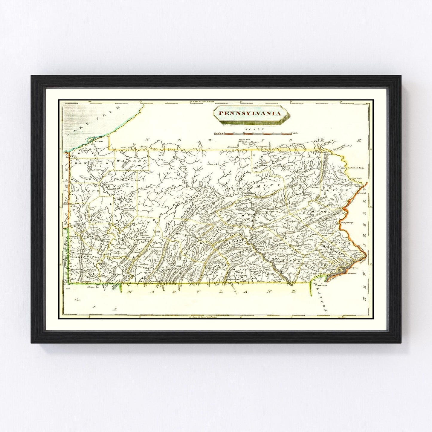 Vintage map of Pennsylvania, 1804