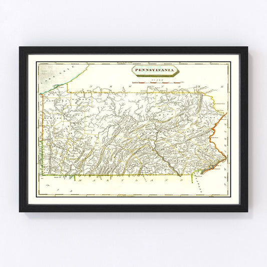 Vintage map of Pennsylvania, 1804