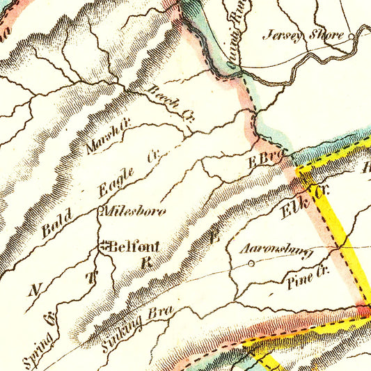 Vintage Map of Pennsylvania, 1814