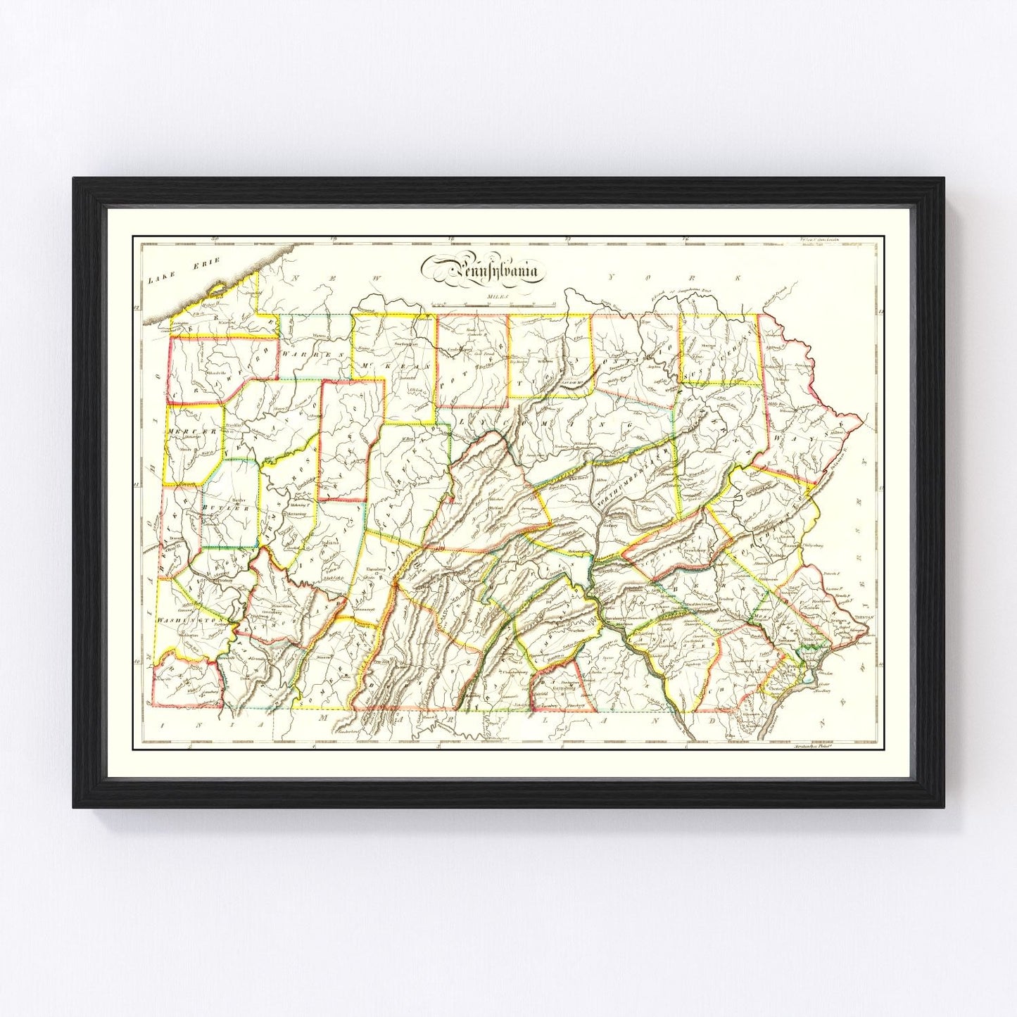 vintage map of Pennsylvania, 1814