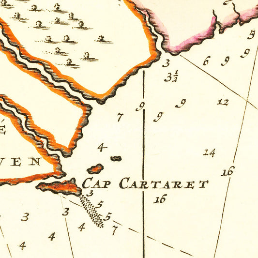 Vintage Map of South Carolina, 1696