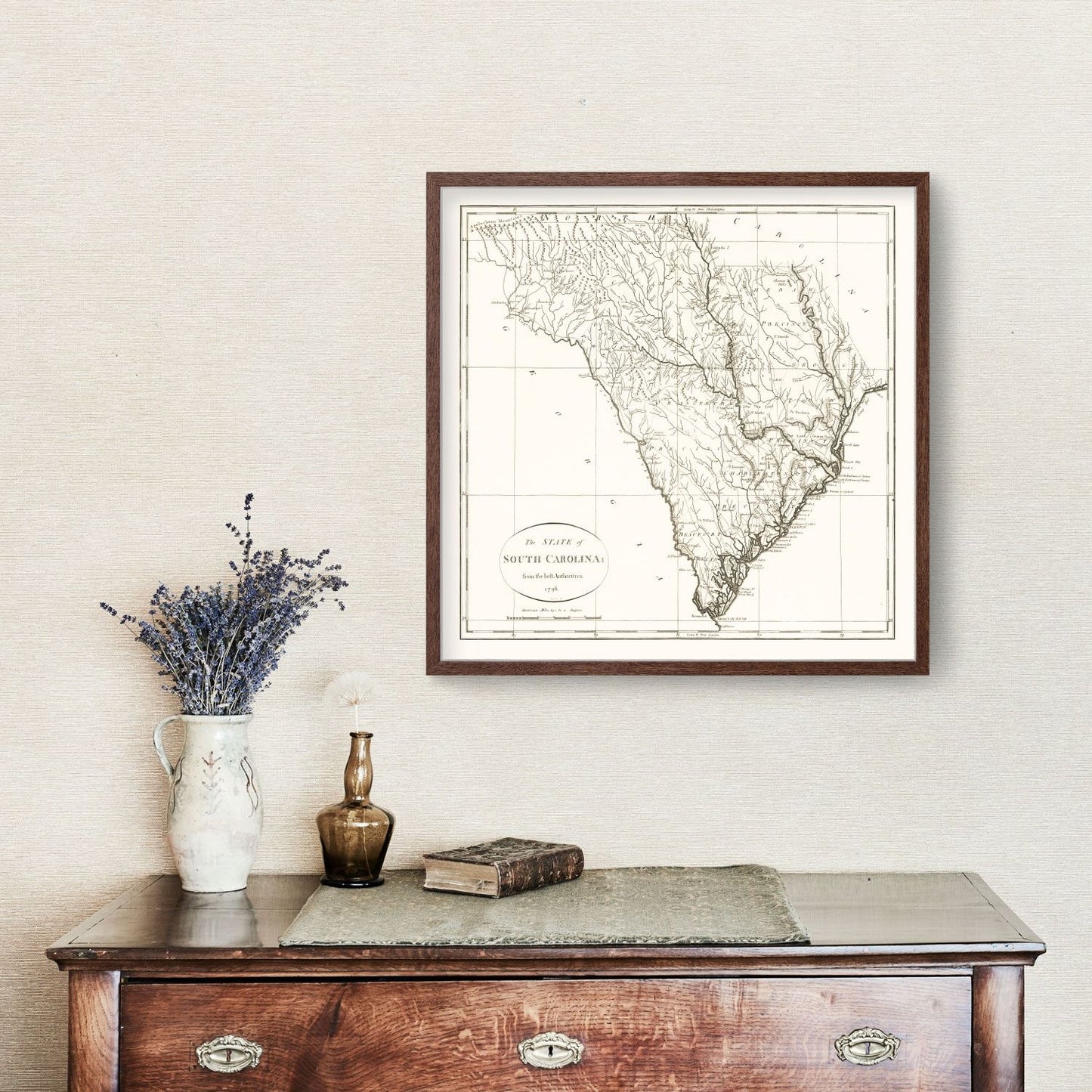 Vintage Map of South Carolina, 1796