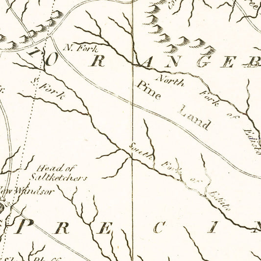 Vintage Map of South Carolina, 1796
