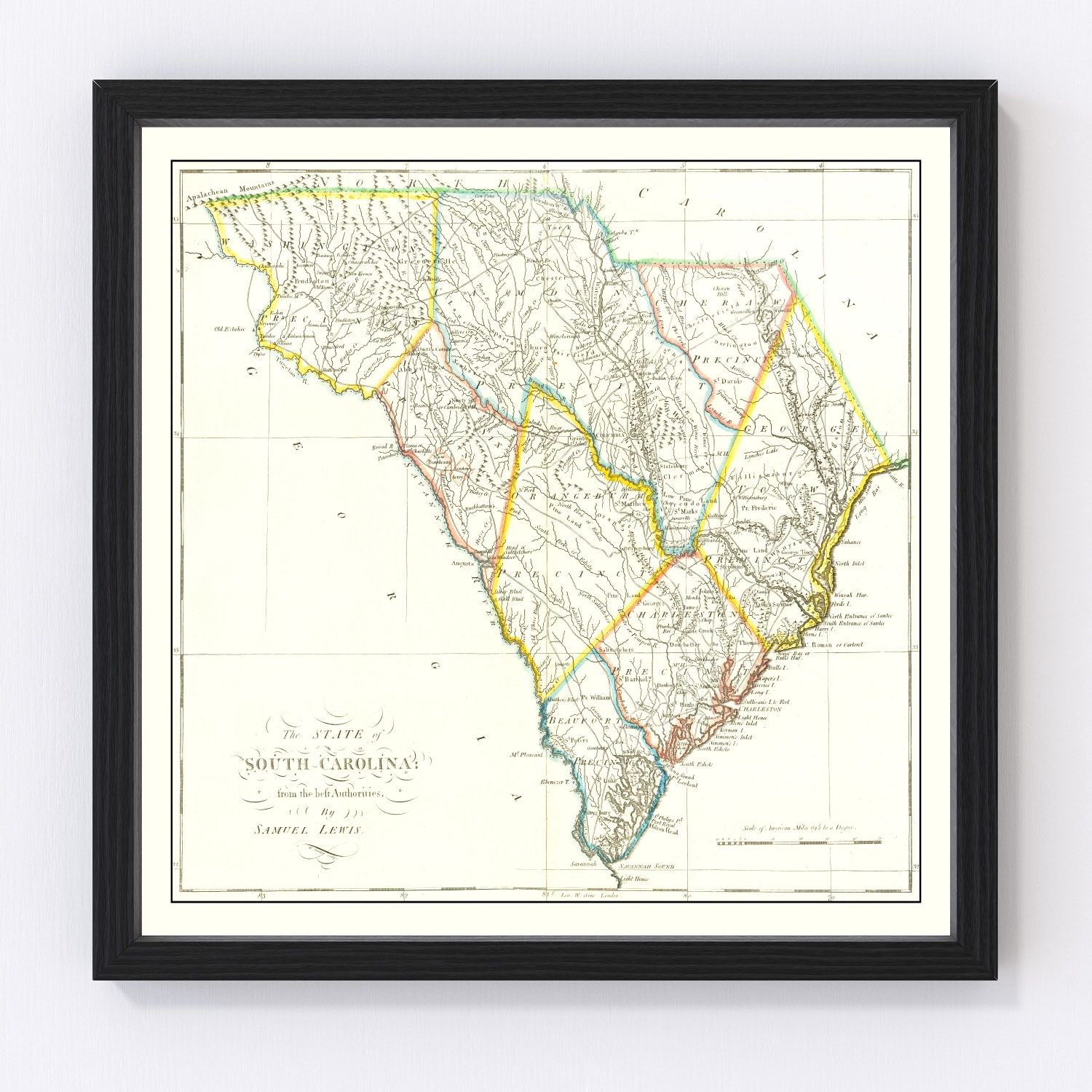 Vintage map of South Carolina, 1814