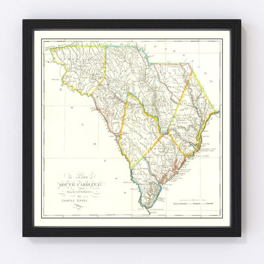 Vintage map of South Carolina, 1814