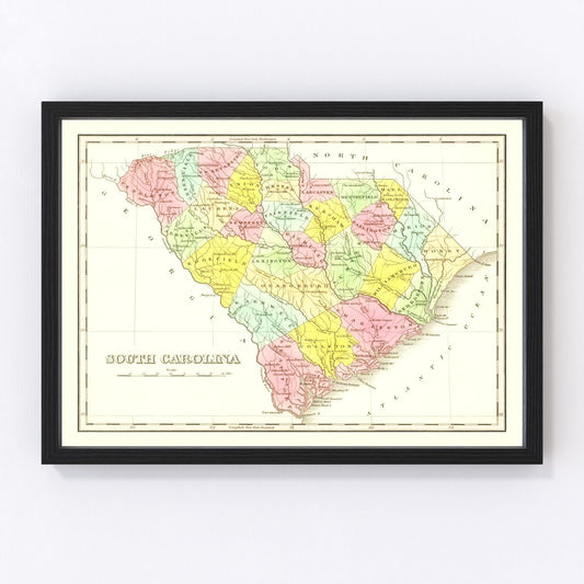 Vintage map of South Carolina, 1824