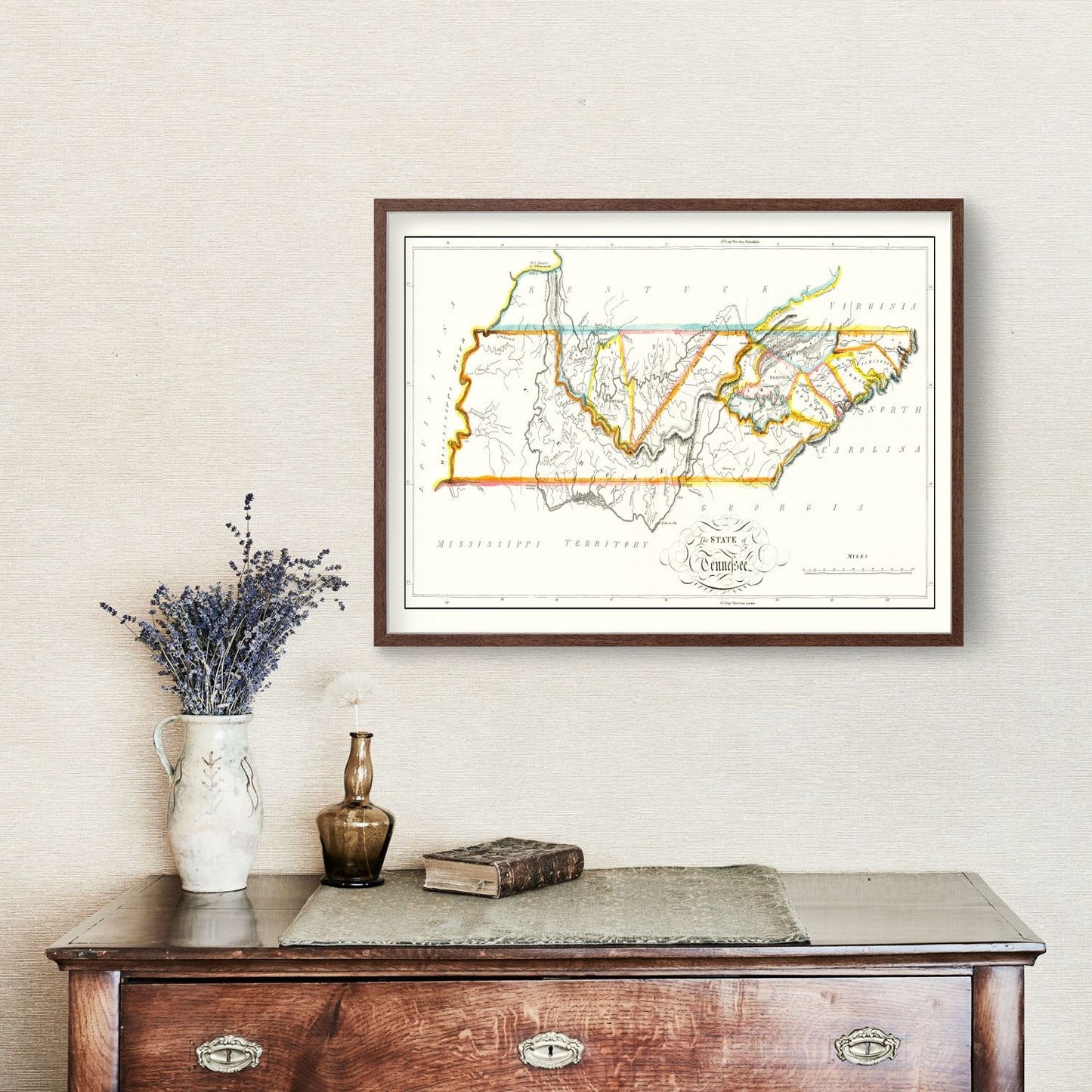 Vintage Map of Tennessee, 1814