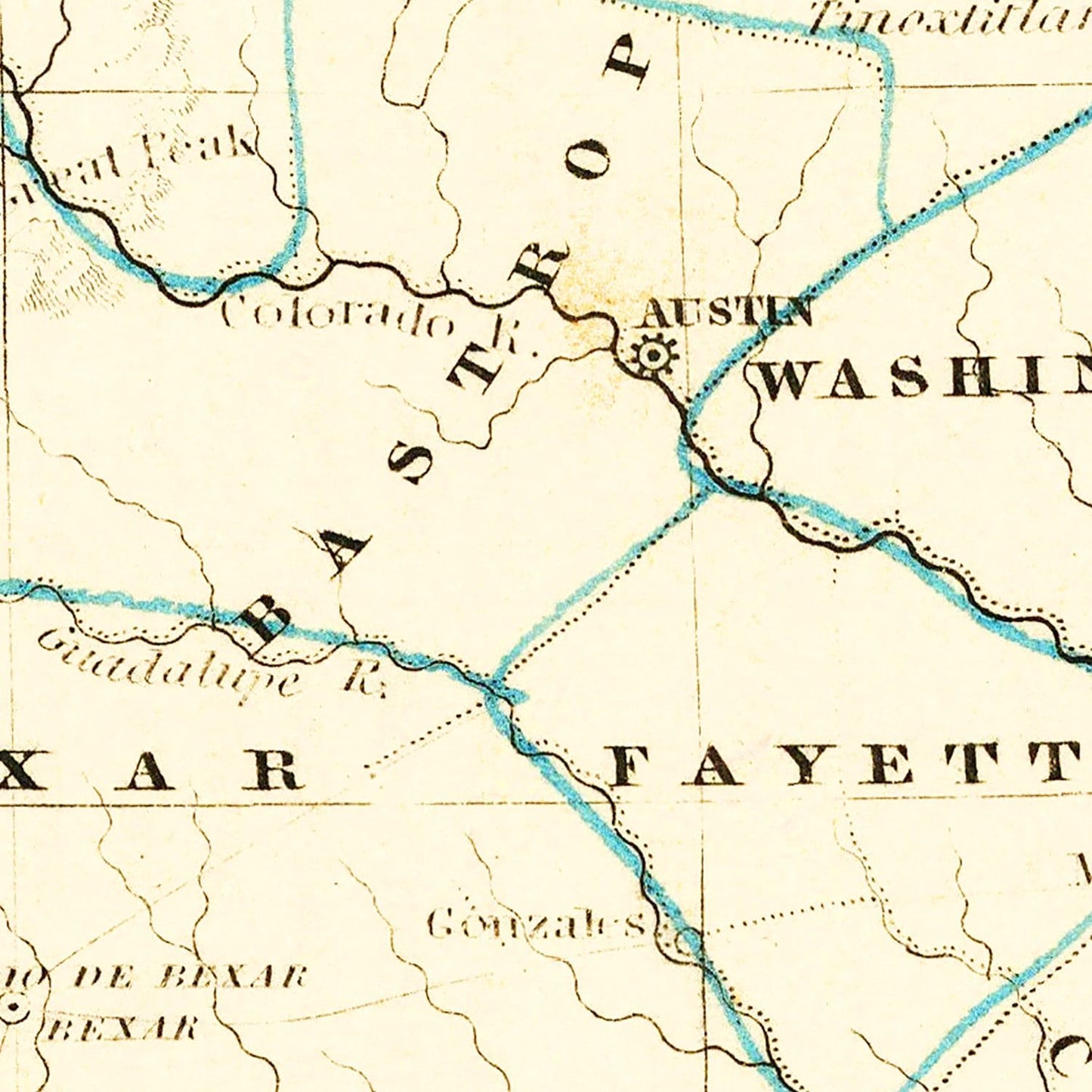 Vintage Map of Texas, 1835