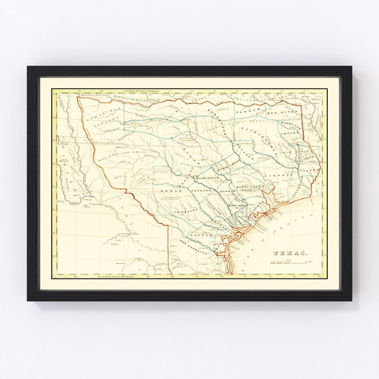 Vintage map of Texas, 1835