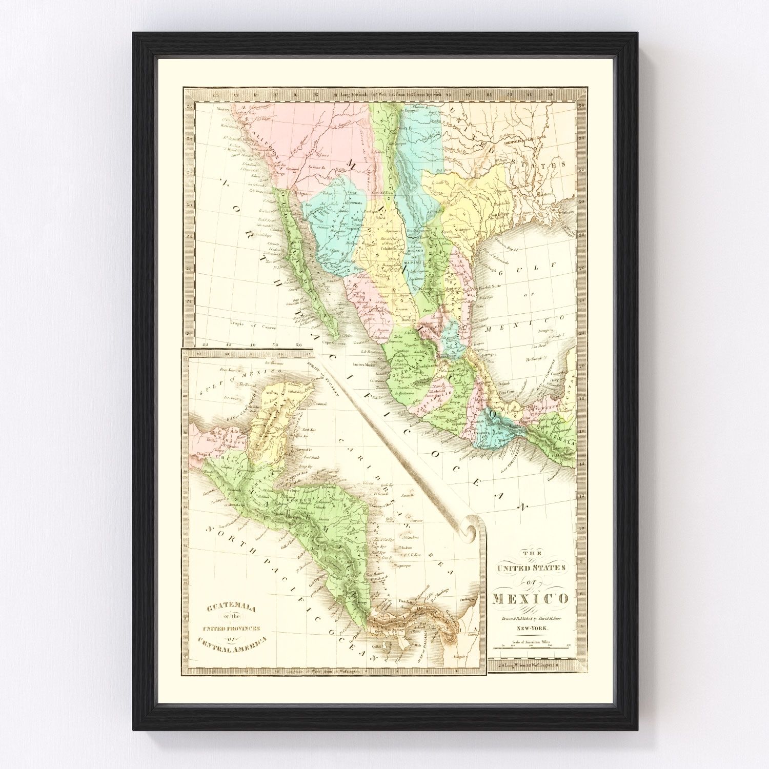 vintage map of Texas, 1836