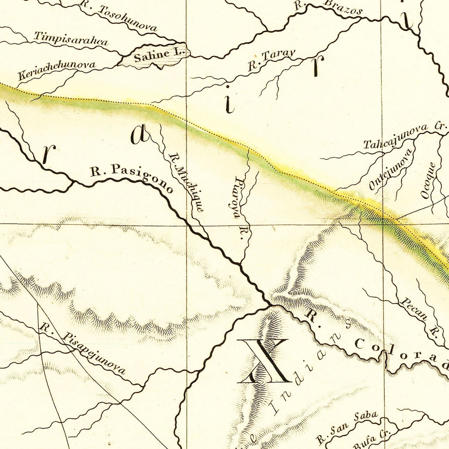 Vintage Map of Texas, 1841