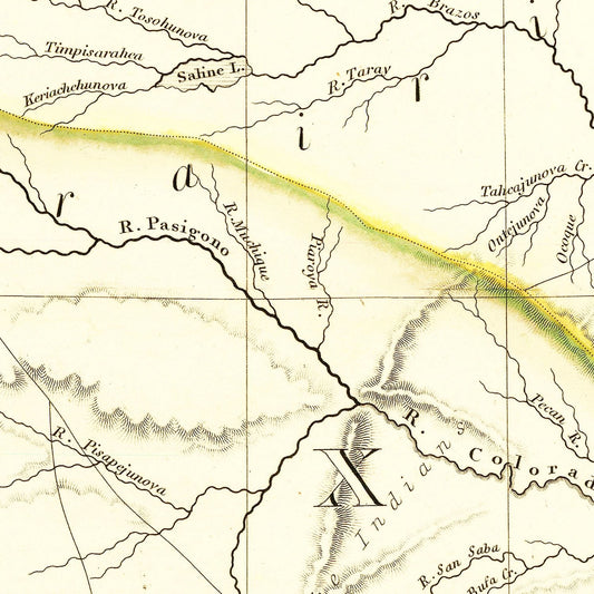 Vintage Map of Texas, 1841