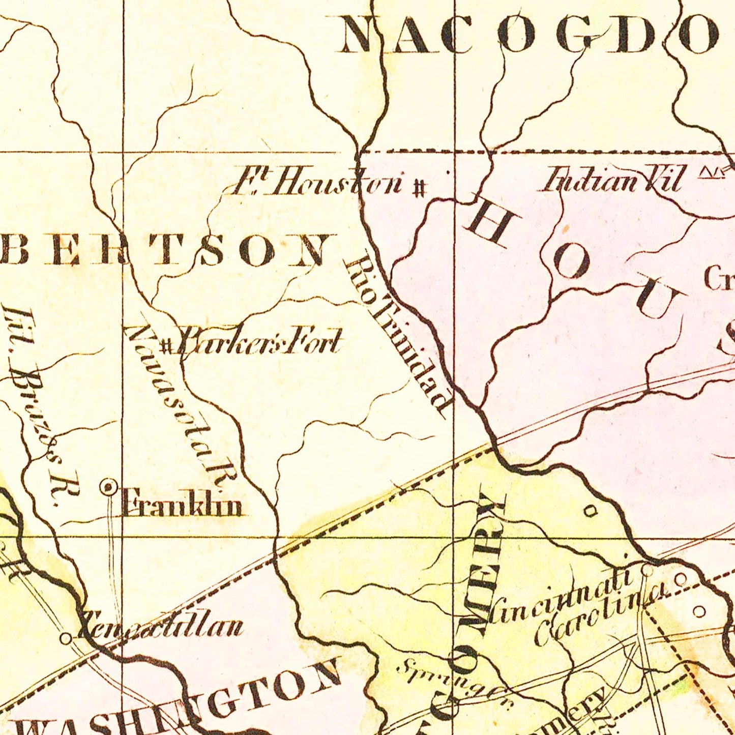 Vintage Map of Texas, 1842