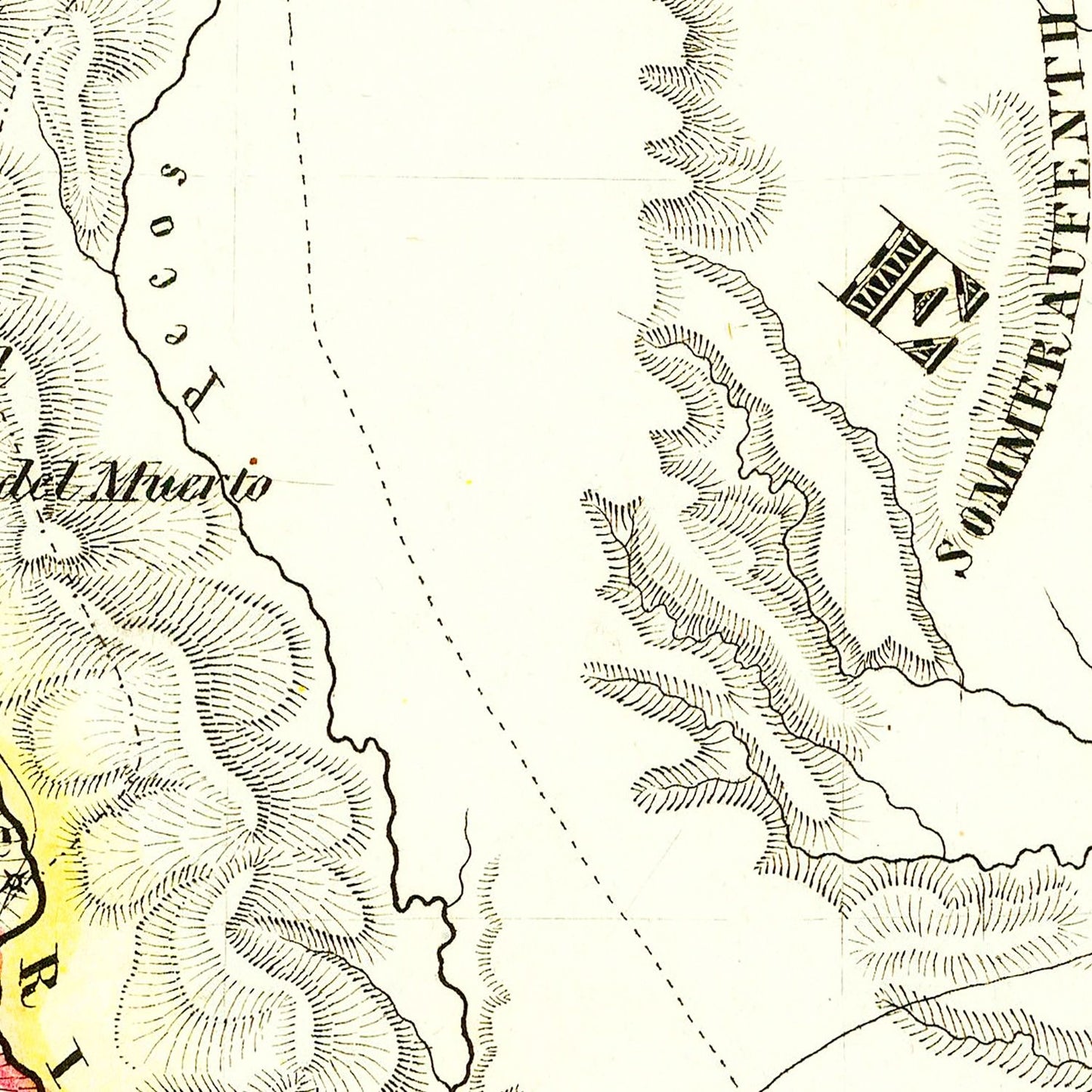 Vintage Map of Texas, 1846