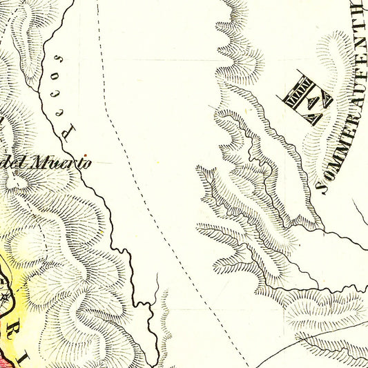 Vintage Map of Texas, 1846