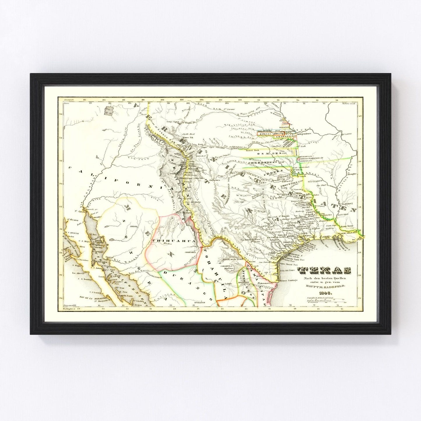 Vintage map of Texas, 1846
