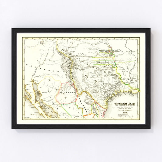 Vintage map of Texas, 1846