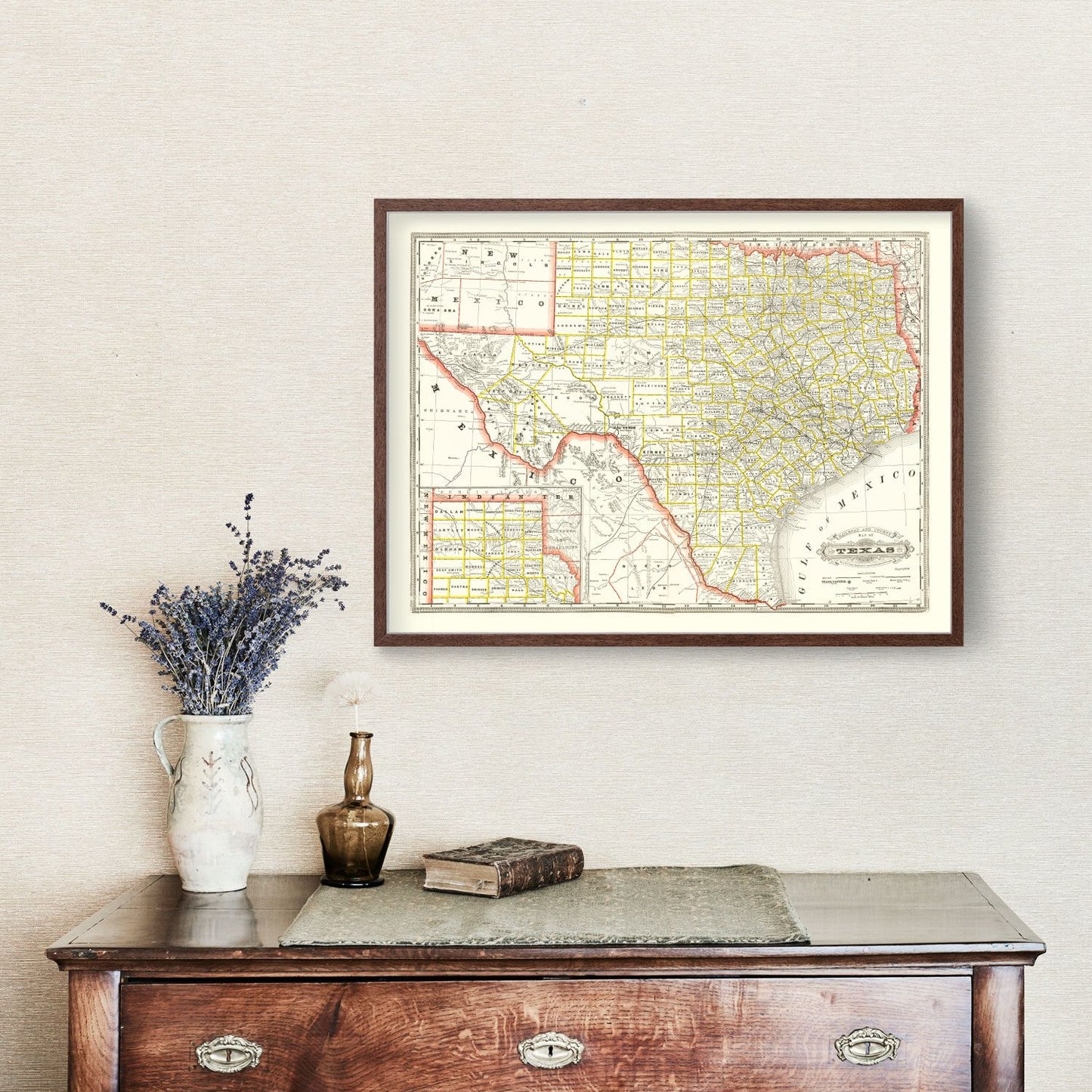 Vintage Railroad Map of Texas, 1888