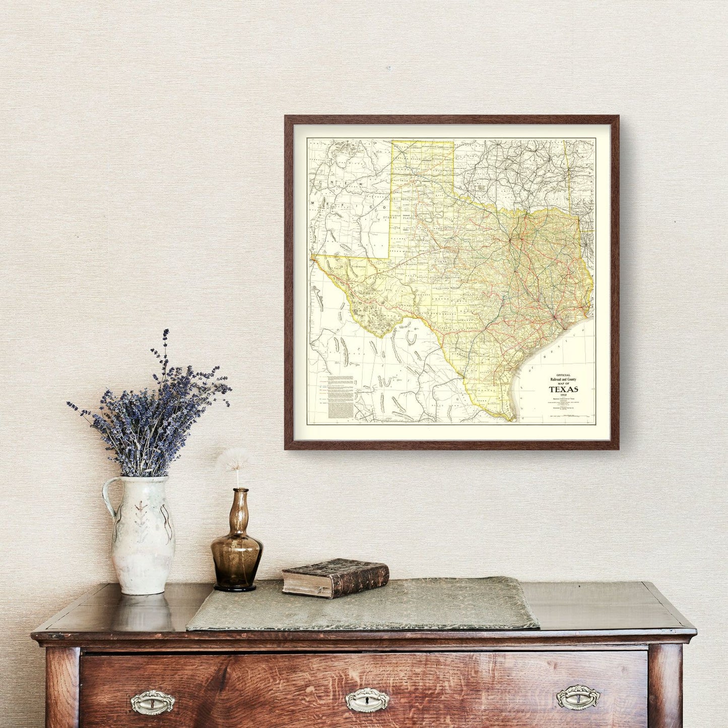 Vintage Railroad Map of Texas, 1912