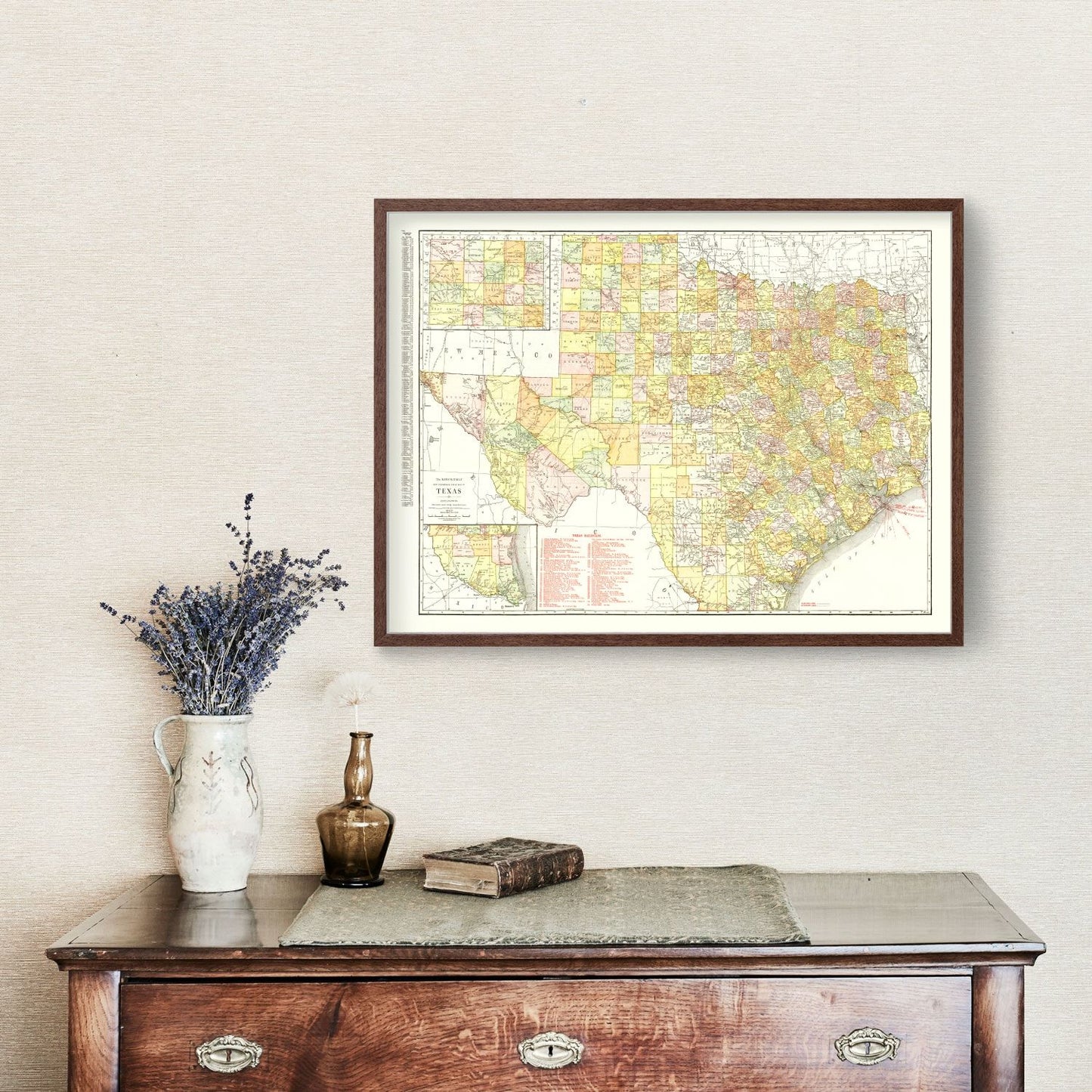 Vintage Map of Texas, 1918