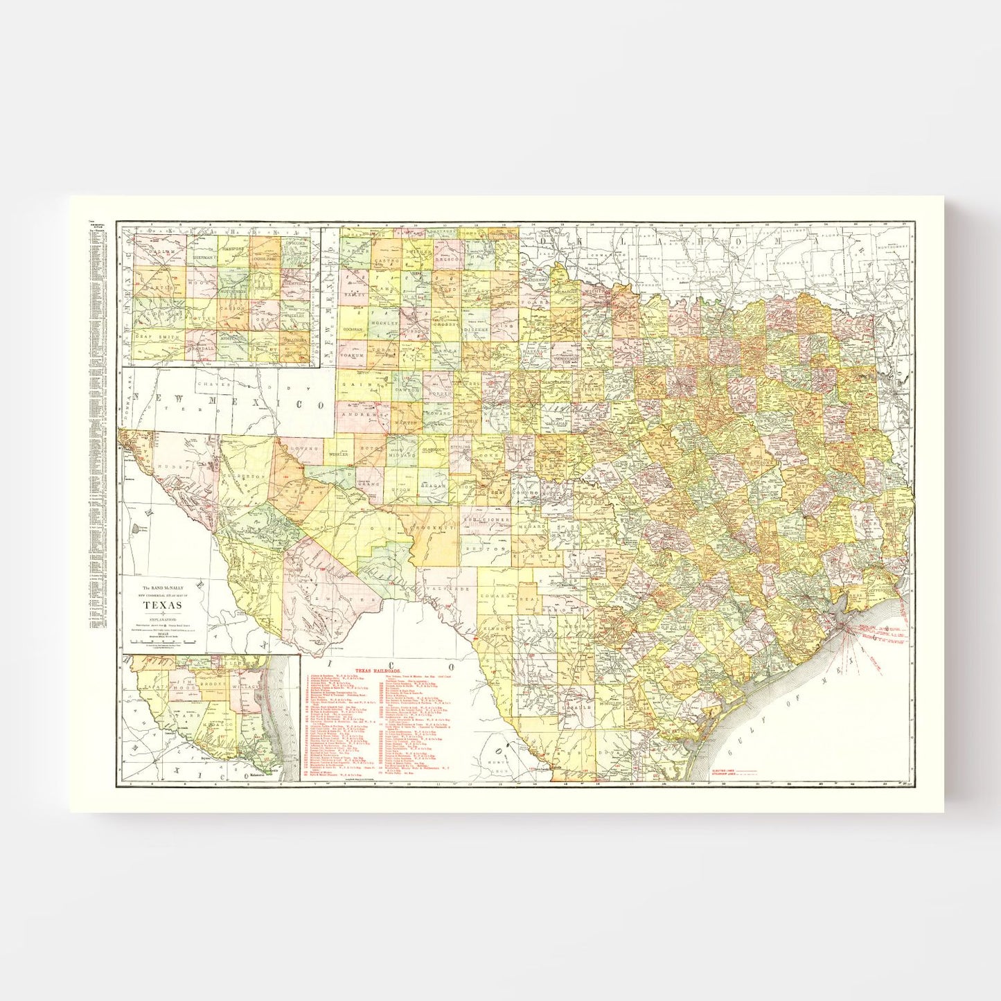 Vintage Map of Texas, 1918