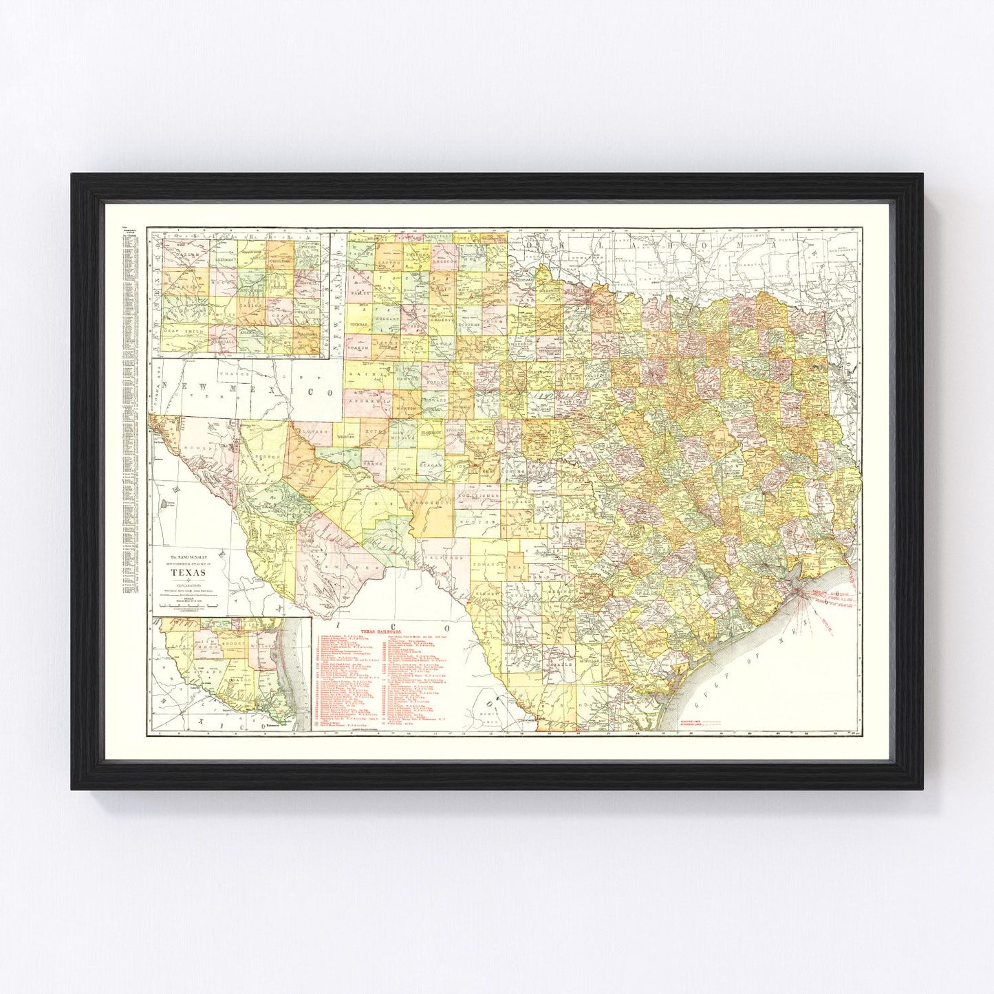 vintage map of Texas, 1918