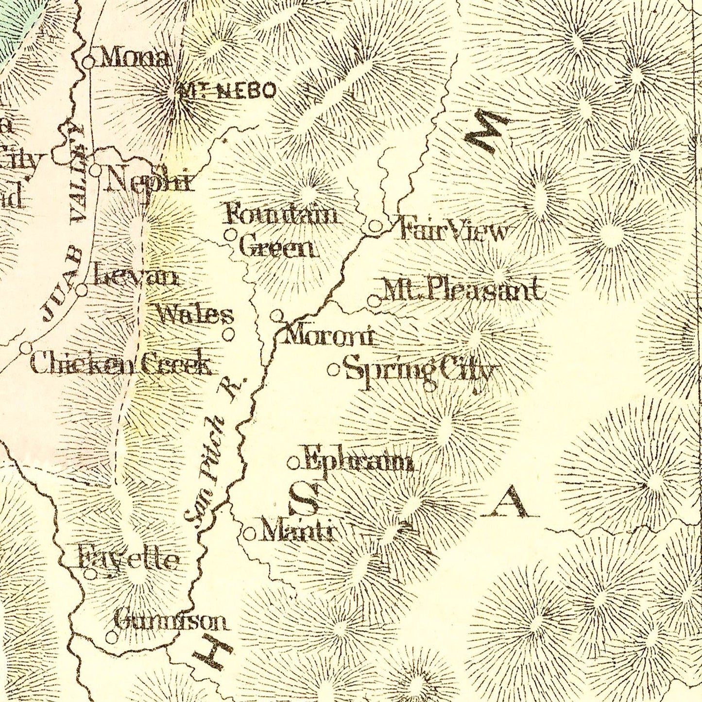 Vintage Map of Utah, 1876