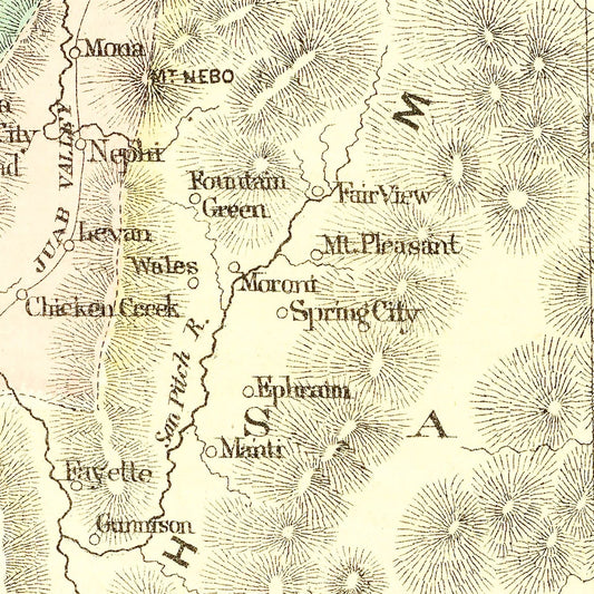 Vintage Map of Utah, 1876