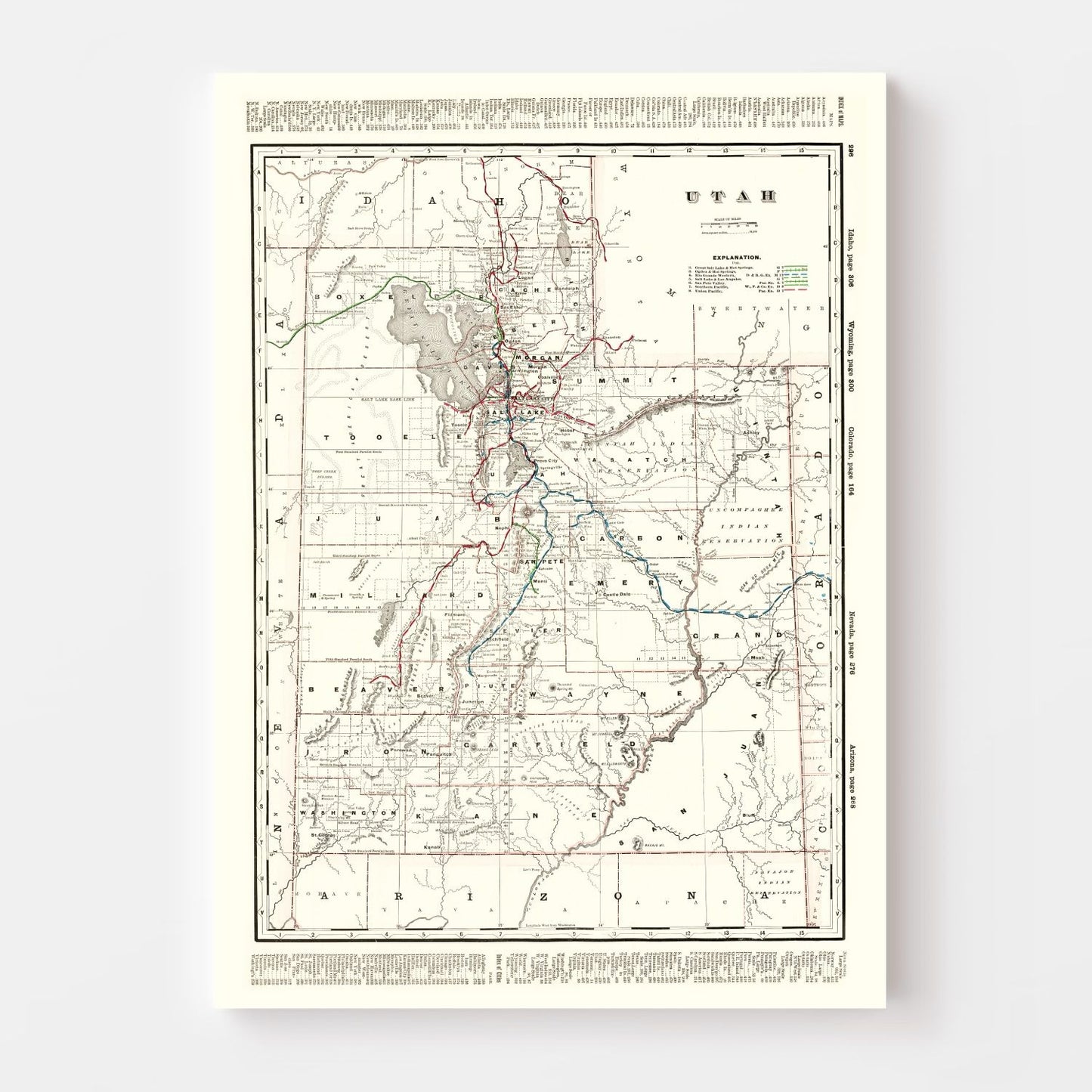 Vintage Map of Utah, 1895