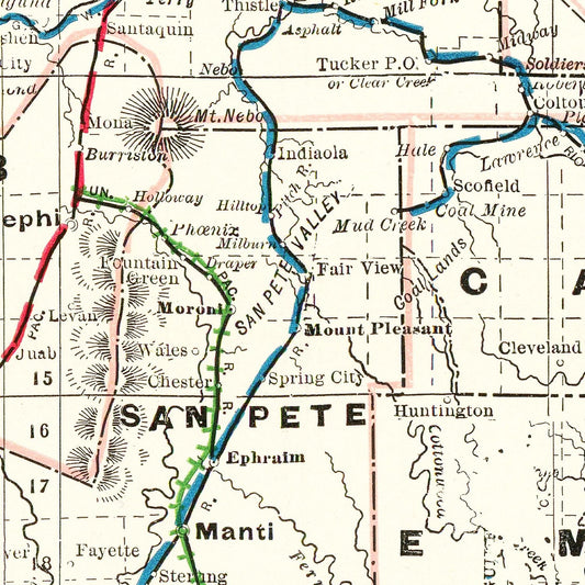Vintage Map of Utah, 1895