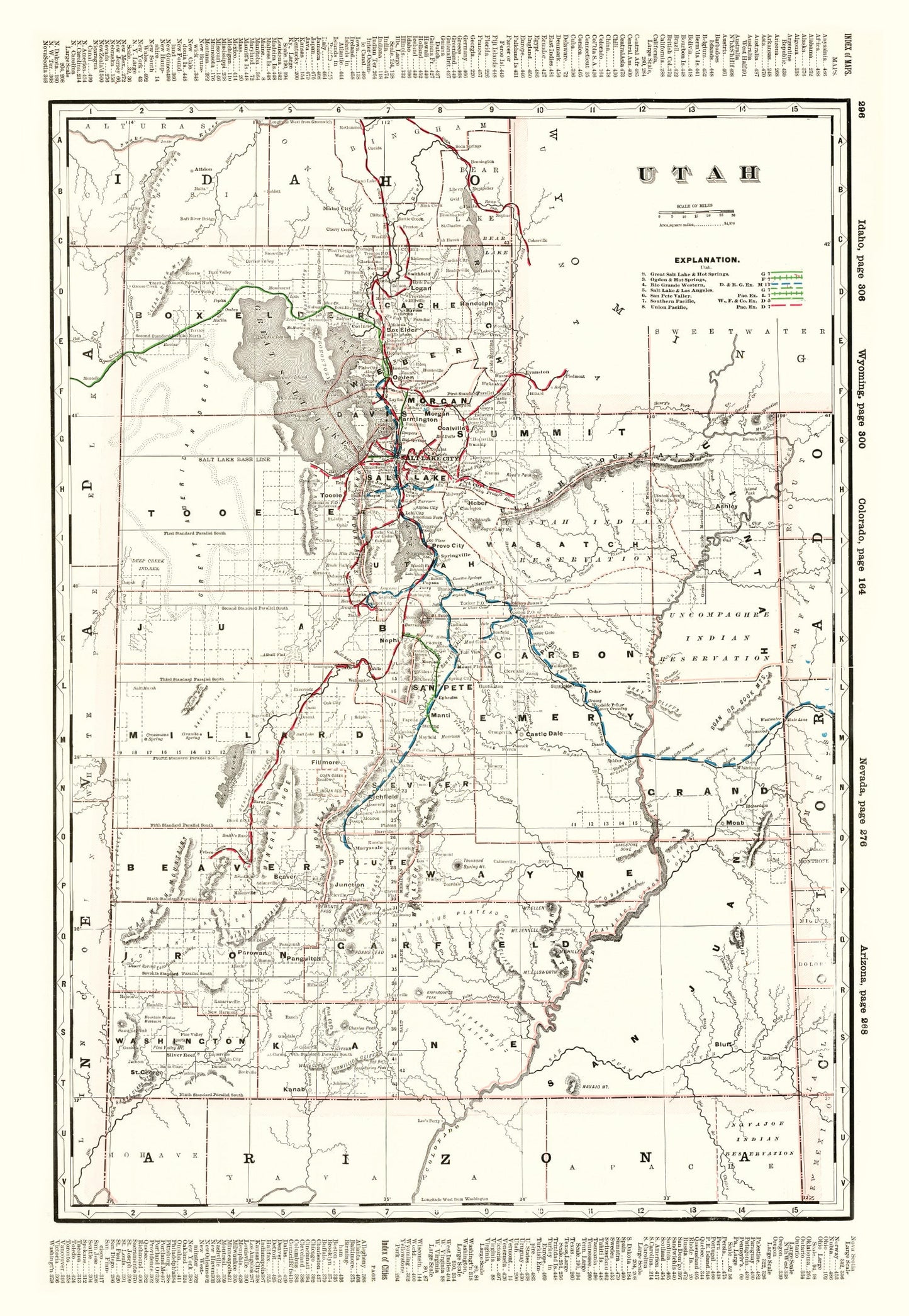 Vintage Map of Utah, 1895