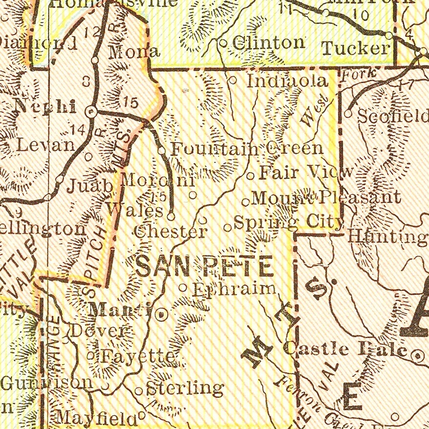 Vintage Map of Utah, 1899