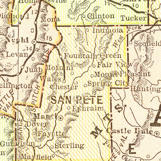 Vintage Map of Utah, 1899