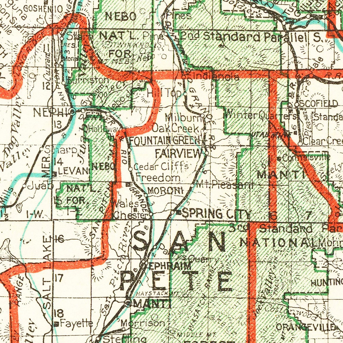 Vintage Map of Utah, 1916