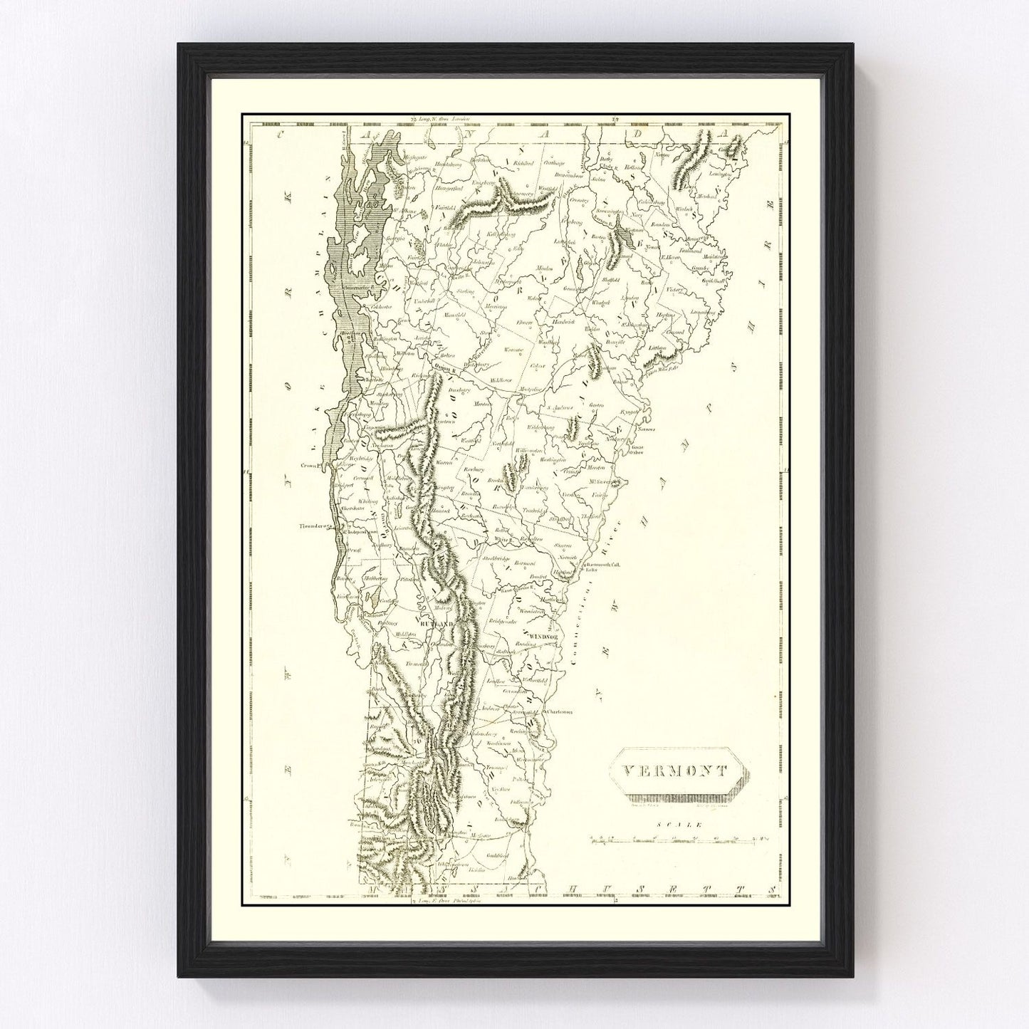 Vintage map of Vermont, 1804