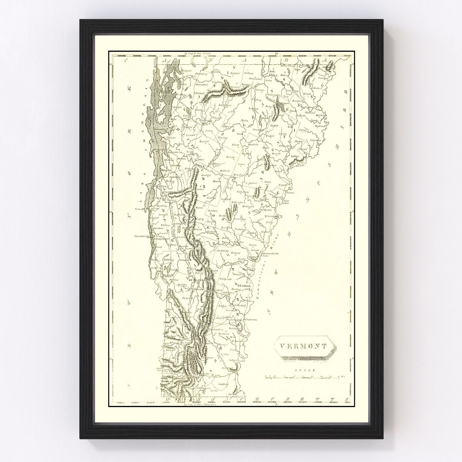 Vintage map of Vermont, 1804