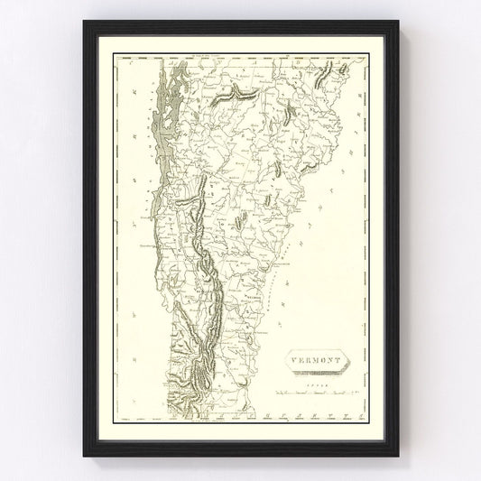 Vintage map of Vermont, 1804